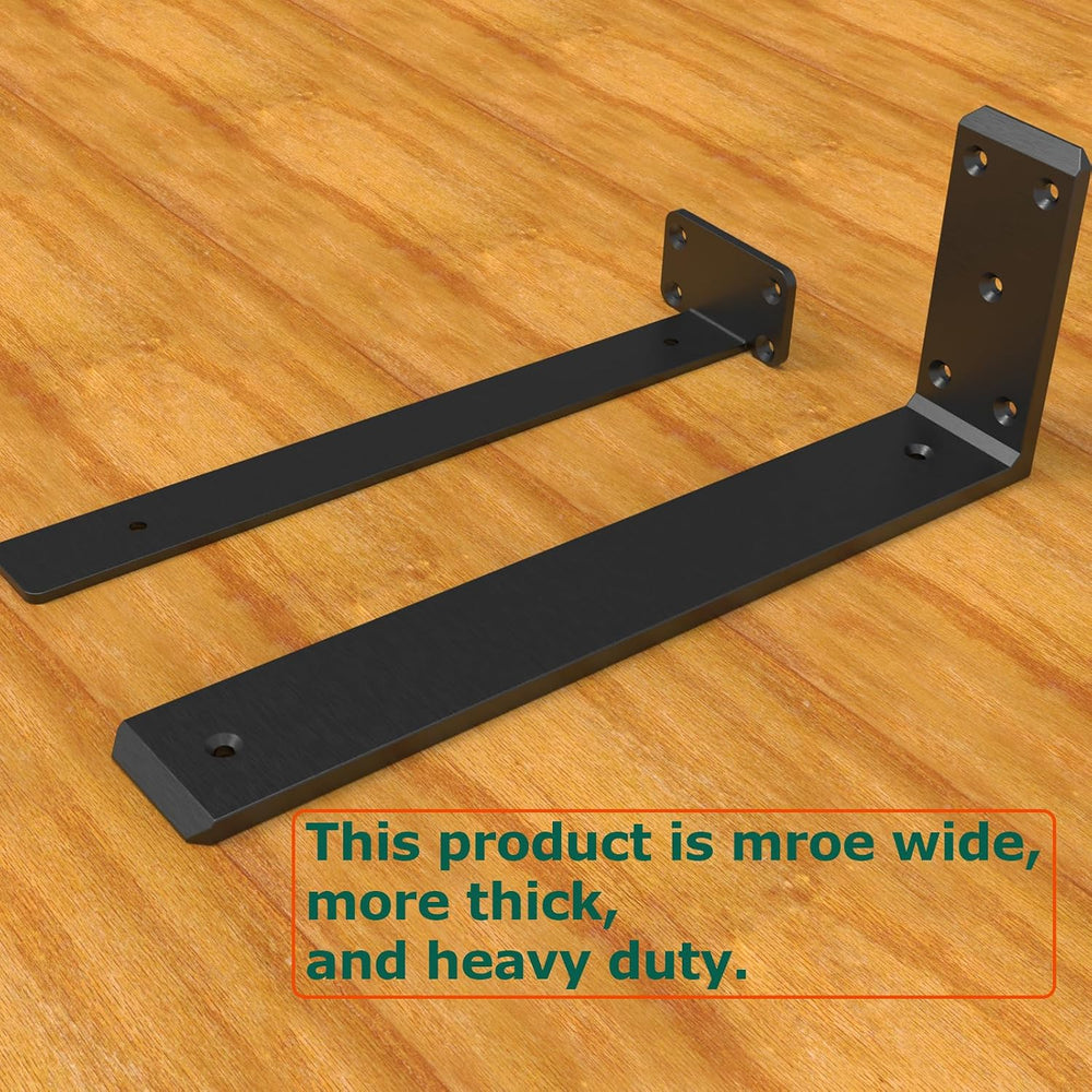 4 Pack 18inch Countertop Support Brackets,Black Shelf Brackets,Heavy Duty Ind...