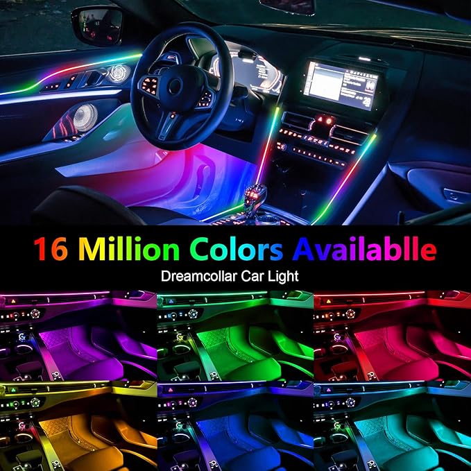 WEBUPAR Dreamcolor Acrylic Interior Car Lights - 18 in 1 RGB LED Strip Lights