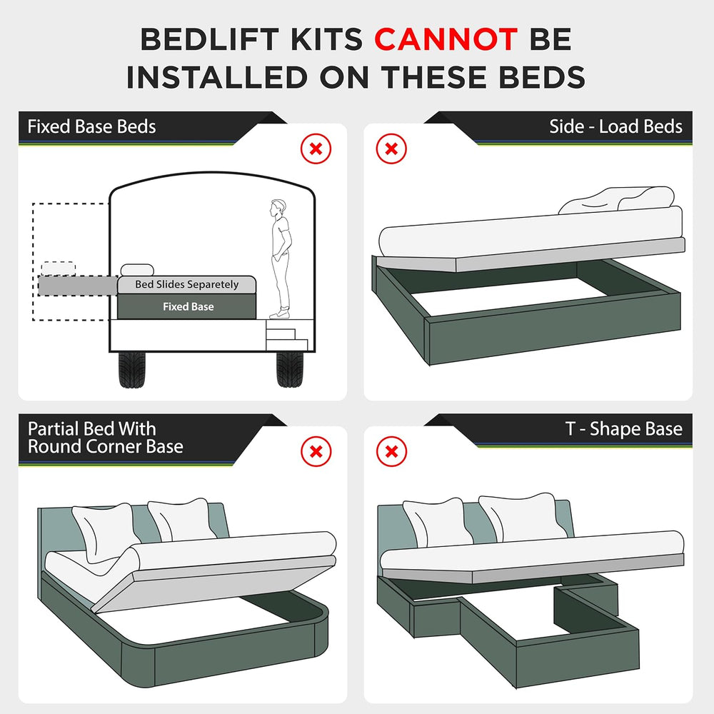 Hatchlift RV Bed Lift Kit - King Size - Gas Strut Hardware for Heavy Lids - A...