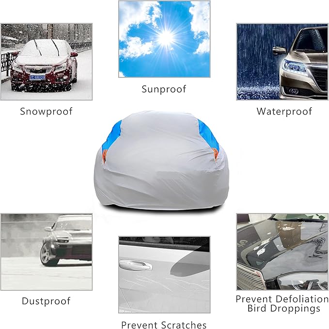 MORNYRAY Waterproof Car Cover All Weather Snowproof UV Protection Windproof