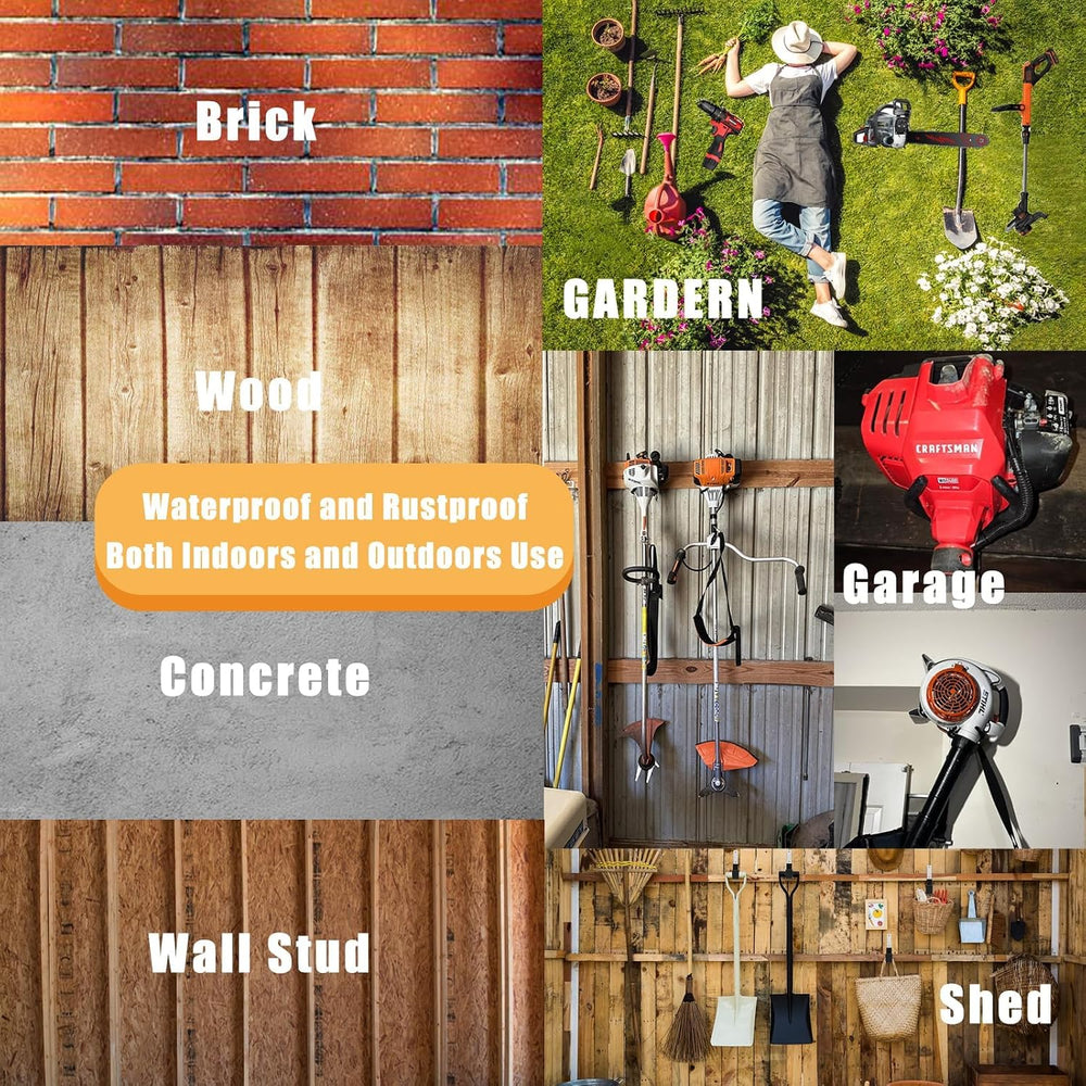 Garden Power Tool Hanger, Garage Wall Hooks, Weedeater Rack, String Trimmer H...