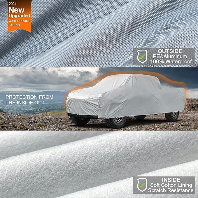 Kayme 6 Layers Truck Cover Waterproof All Weather, Heavy Duty Outdoor Pickup