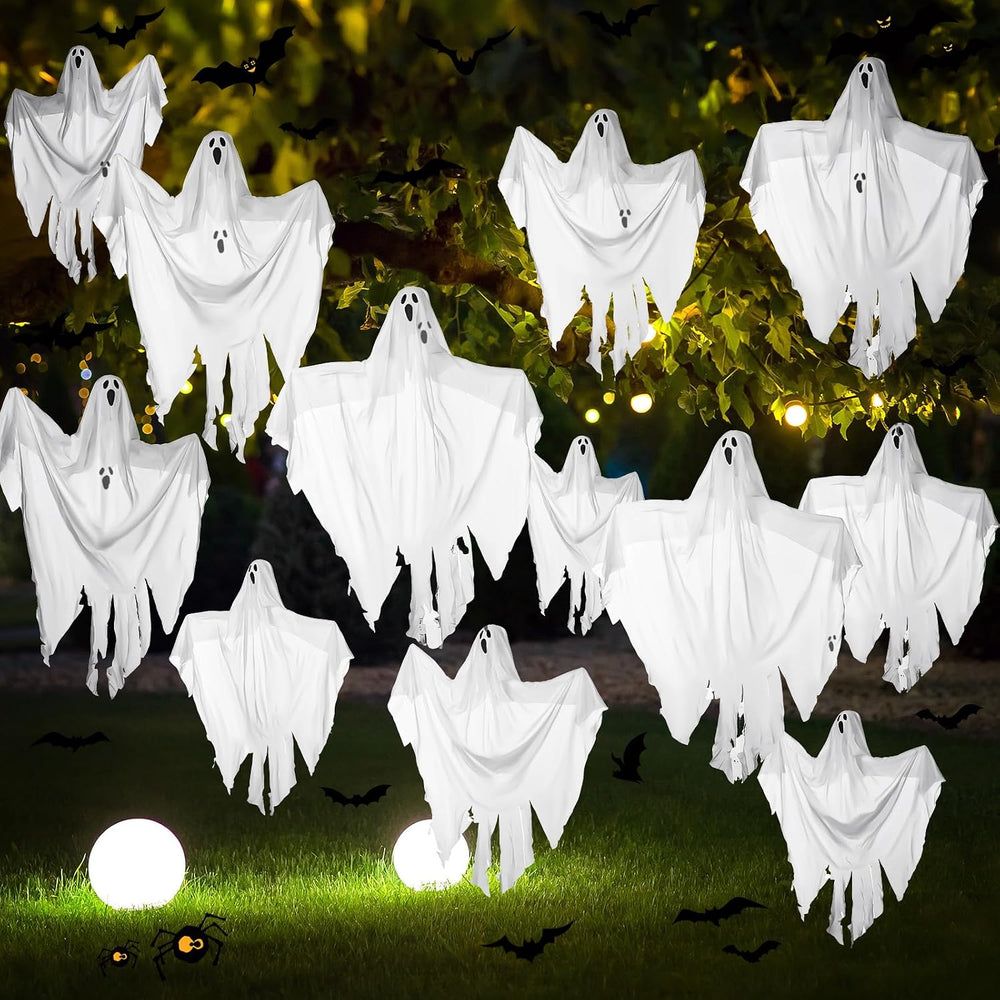 Libima 12 Pcs Halloween Hanging Ghost Decoration 27.5 Inch Cute Flying Ghost ...
