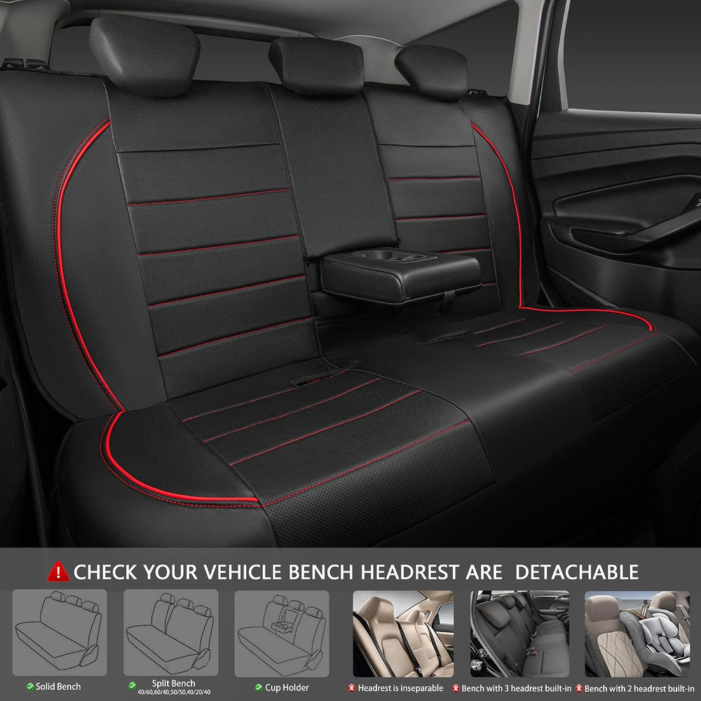 CAR PASS Universal FIT Piping Leather Car Seat Cover, for suvs,Van,Trucks,Air...