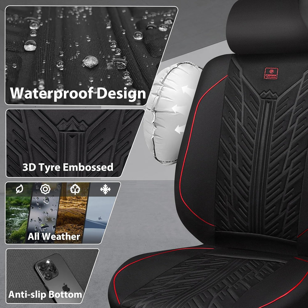 CAR PASS Waterproof Car Seat Covers Front Seats,Neoprene Seat Covers 3D Tyre ...