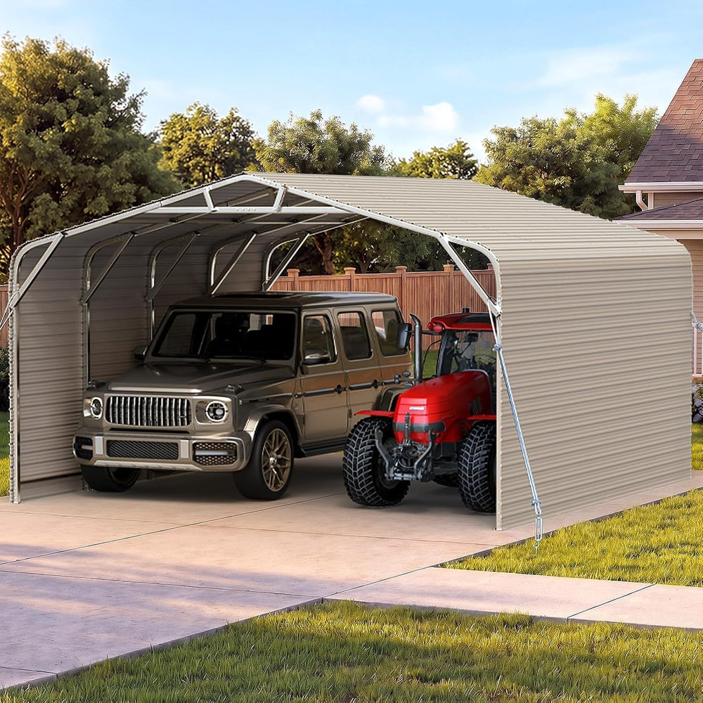 Quictent 20x20 FT 2-Car Metal Carport with Side Panels, Heavy Duty 30 PSF Sno...