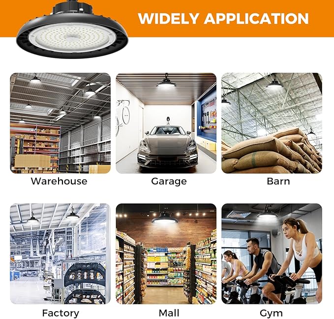 High Bay Lights LED UFO Light 240W LED Shop Lights 6000K IP65 Commercial Bay