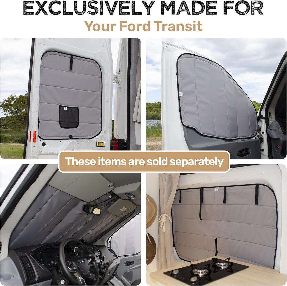 Living in a Bubble Insulated Blackout Windshield Cover for Ford Transit Van Y...