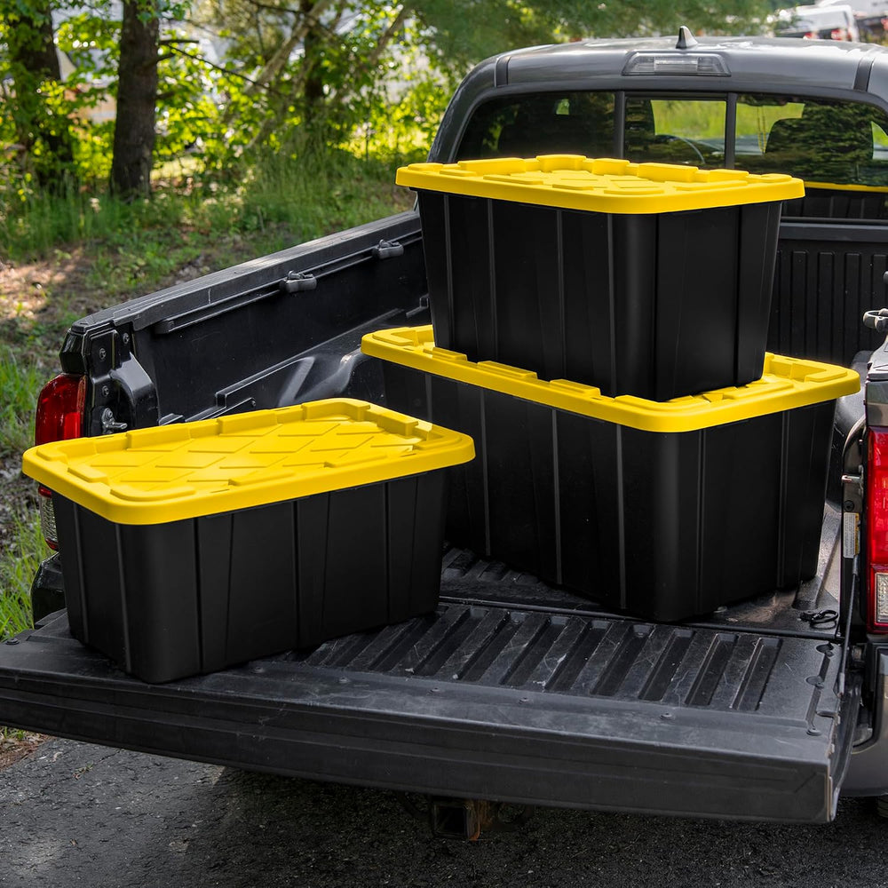 Sterilite Industrial Storage Tote with Lids for Garage, 17 Gallon, 12-Pack