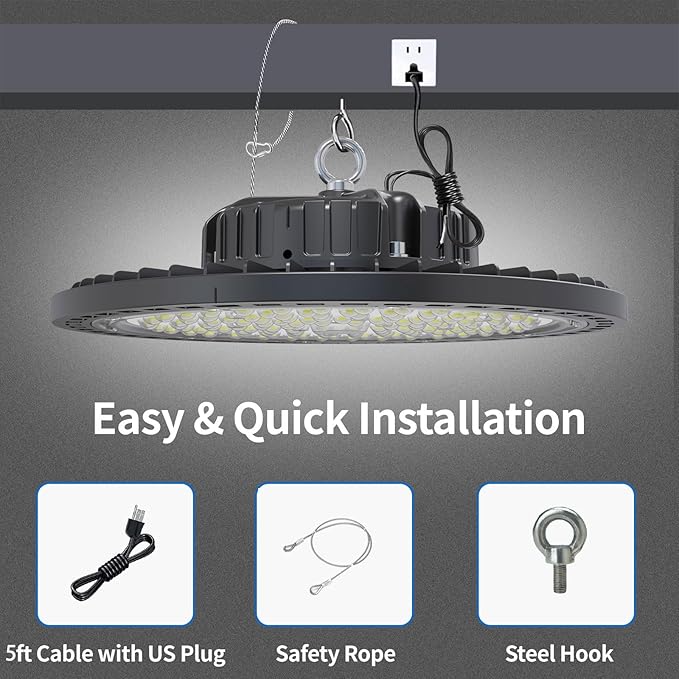 6 Pack UFO LED High Bay Light 150W, 21000 LM, 5000K