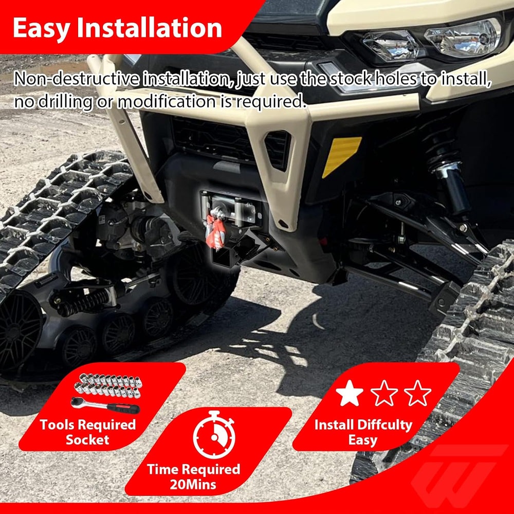 WeiSen 2" Front Lower Receiver Hitch Compatible with Can Am Defender HD5...
