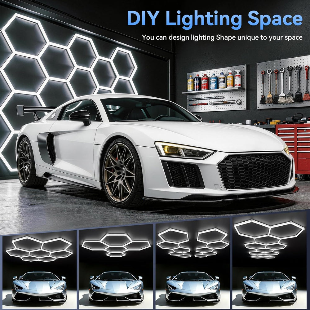 LZHOME Hexagon 5000K LED Garage Lights: 25 Pack Updated 1.31-inch Wider Size,...