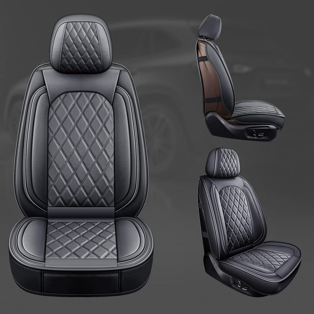 2PCS Front Car Seat Covers, Leather Seat Covers For Sedan, Truck,SUV