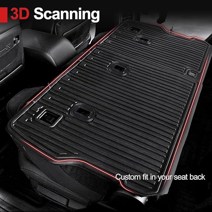 2nd Row Backrest Mat for 2024 2025 Hyundai Santa FE, All Weather TPE Seat Back