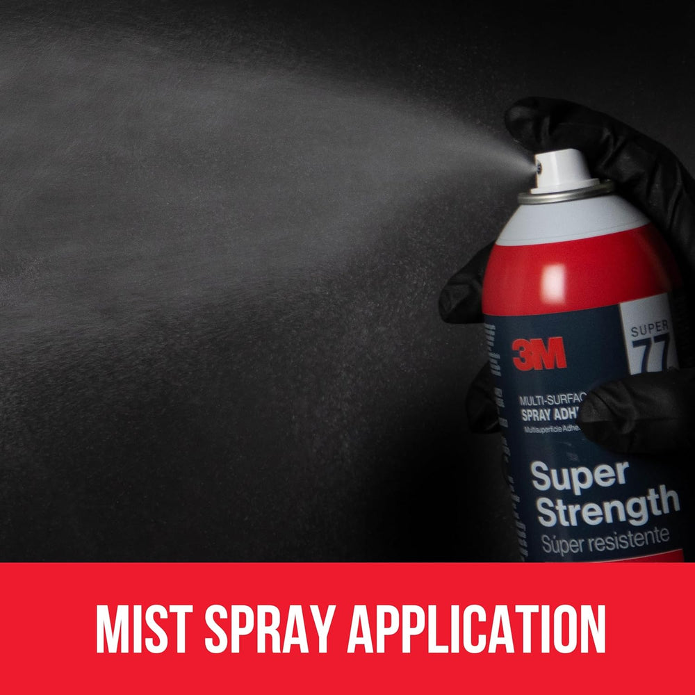 3M Super 77 Multi-Surface Spray Adhesive, 7.35 oz., Low VOC, Quick Bond, Fast...