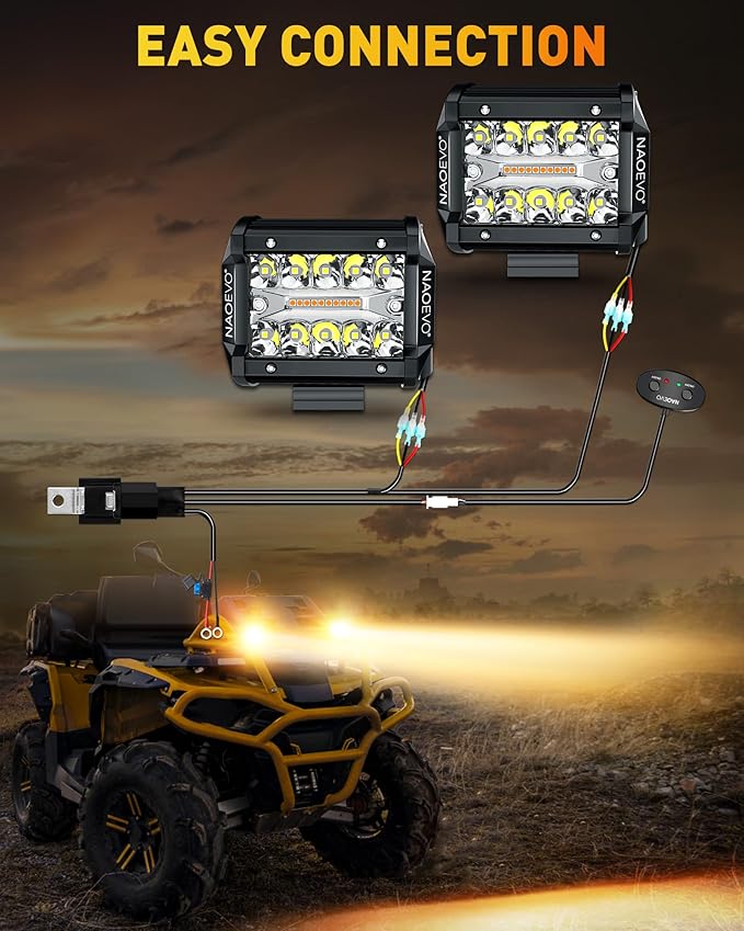 NAOEVO 4 Inch LED Pod Lights, Spot Flood LED Fog/Driving/Off Road Lights