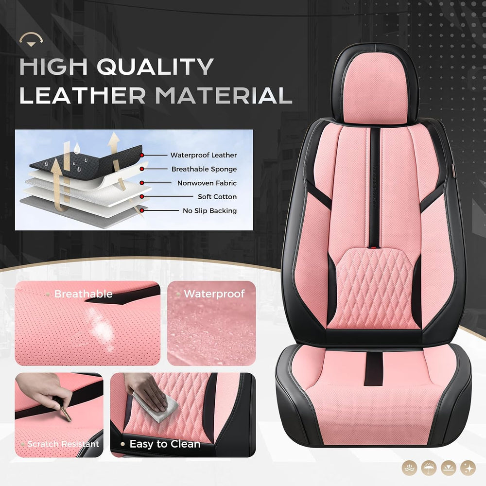 Coverado Seat Covers for Cars, Automotive Seat Covers for Front Seat, Leather...