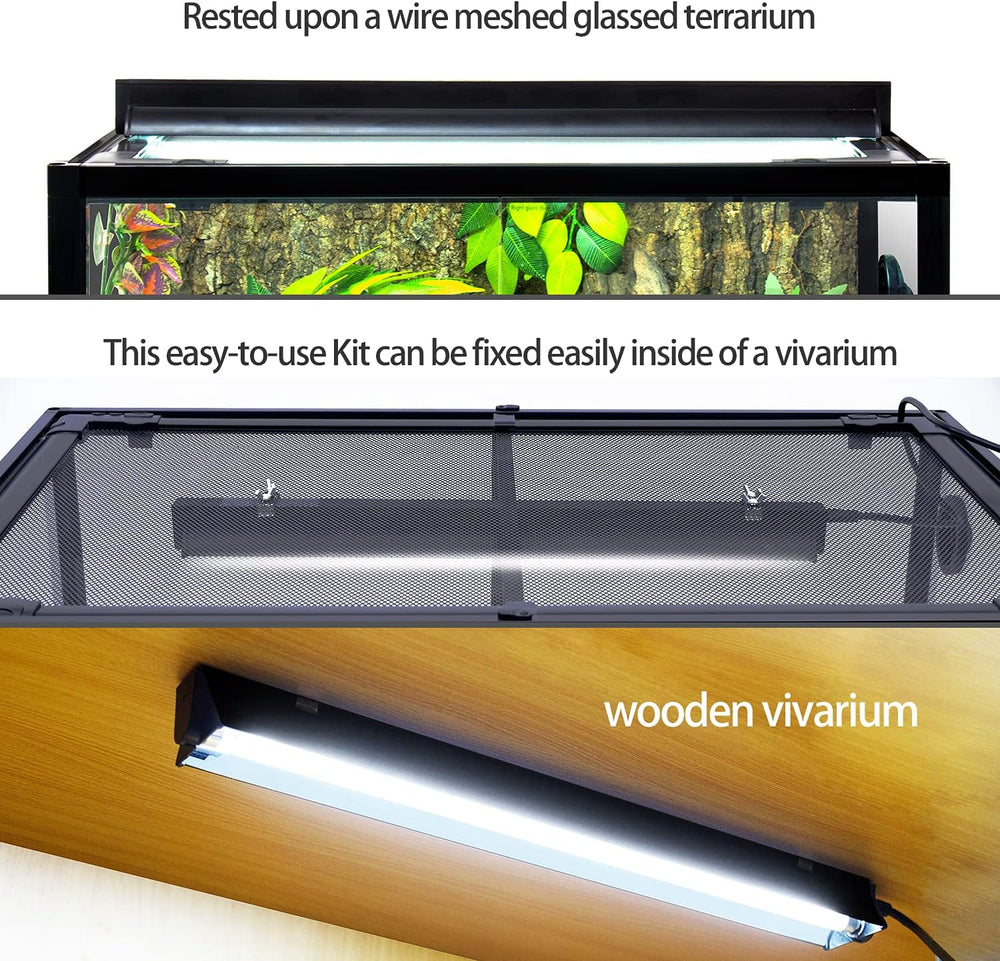 REPTI ZOO T5 HO UVB Lighting Combo Kit, Terrarium Hood Comes with Desert 10.0...
