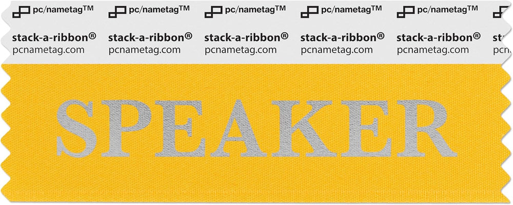4 Inch Speaker Yellow with Silver Foil Badge Ribbons, Pack of 100