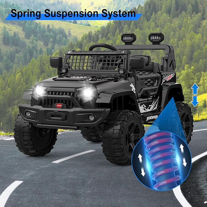 12V Kids Electric Ride On Truck Car w/Parent Remote Control, Spring Suspension