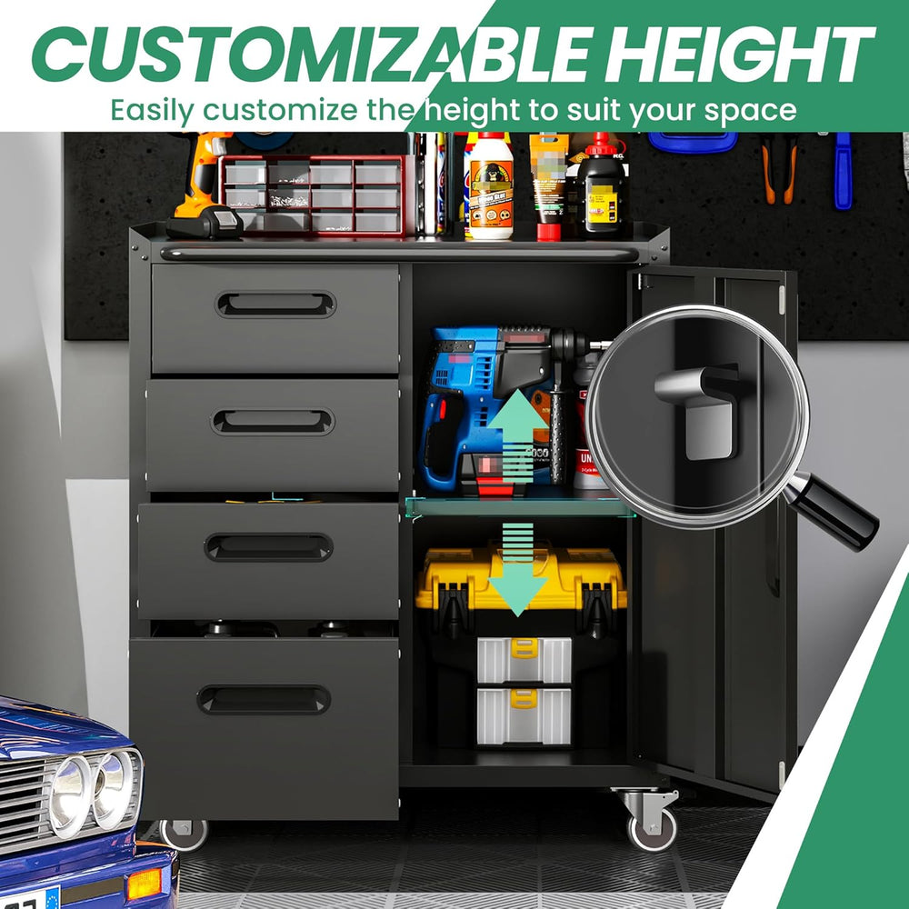 12-Piece Heavy Duty Steel Garage Cabinet System | All-in-One Modular Garage C...