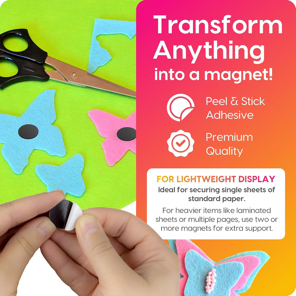 Hygloss 1,000 Pcs Magnetic Dots with Adhesive Backing 3/4-Inch Round Sticky