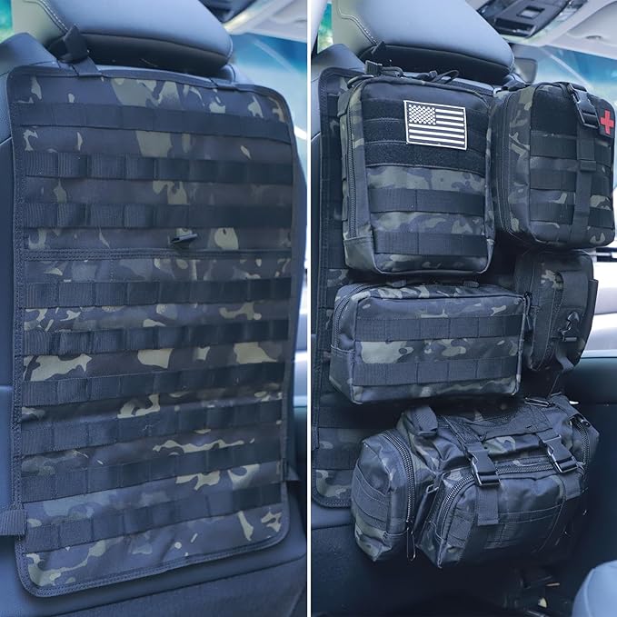 Universal Tactical Seat Back Organizer Vehicle Molle Panel Organizer Storage