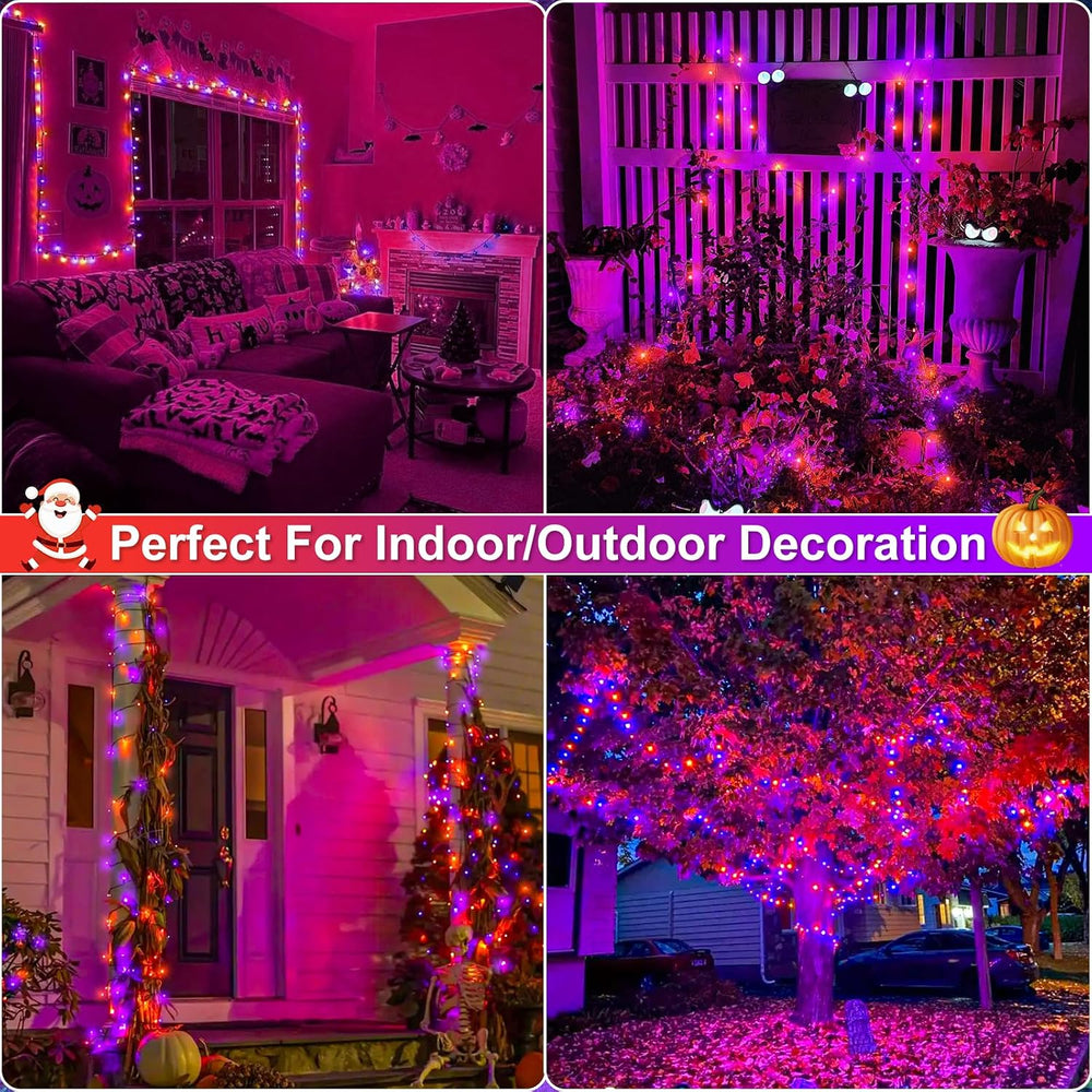 2 Pack Halloween Lights, Total 200FT 600 LED Outdoor String Lights