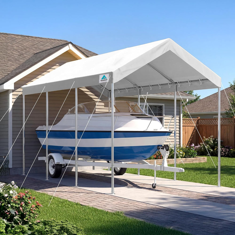 10x20 ft Heavy Duty Carport, Adjustable Height Car Canopy