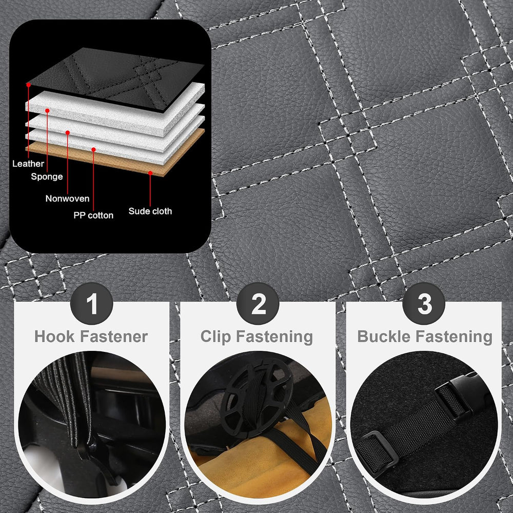 Luxury PU Leather Car Seat Covers Front Set - Anti-Stain Waterproof Automotiv...