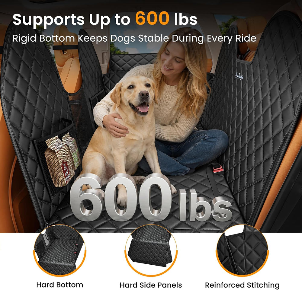 Hard Bottom Dog Car Seat Cover for Back Seat, Heavy Duty