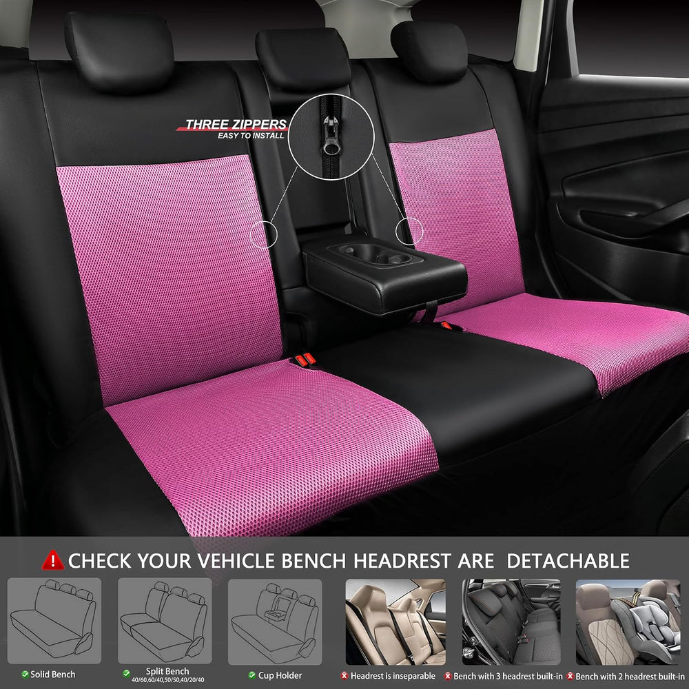 CAR PASS 3D Air Mesh Leather Car Seat Cover Full Sets & 4Pcs Waterproof C...