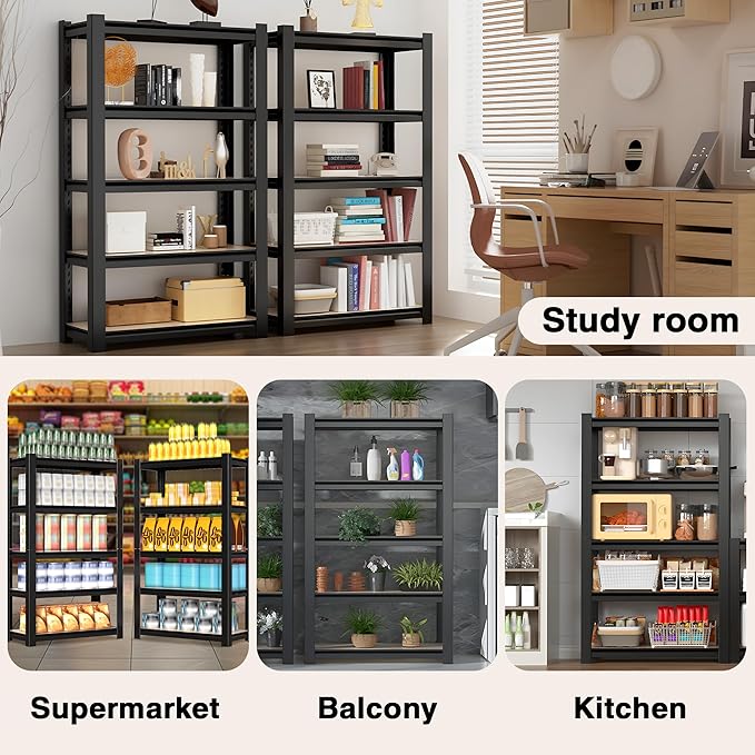 WORKPRO House 5-Tier Shelving Unit, 3000lbs Adjustable Storage Shelves