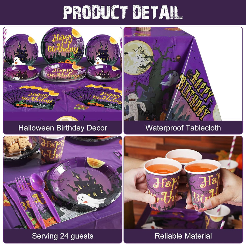 Pajean 277 PCS Halloween Party Supplies Full Set, Happy Birthday Decoration