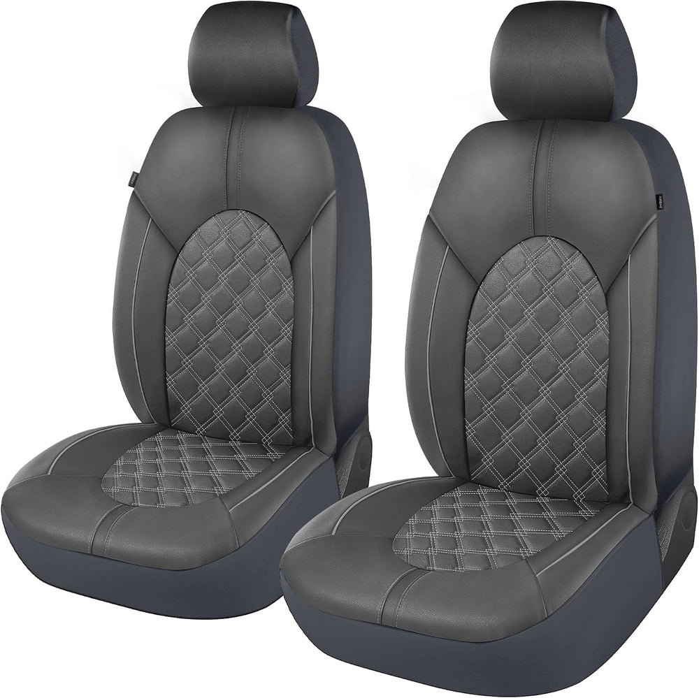 Luxury PU Leather Car Seat Covers Front Set - Anti-Stain Waterproof Automotiv...