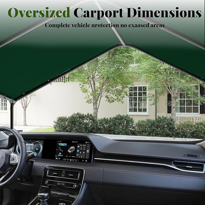 Carport, 10‘ x 20’ Heavy Duty Portable Garage All-Season Car Canopy w/Removable