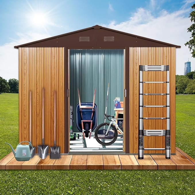 8x6 FT Outdoor Storage Shed, Metal Shed