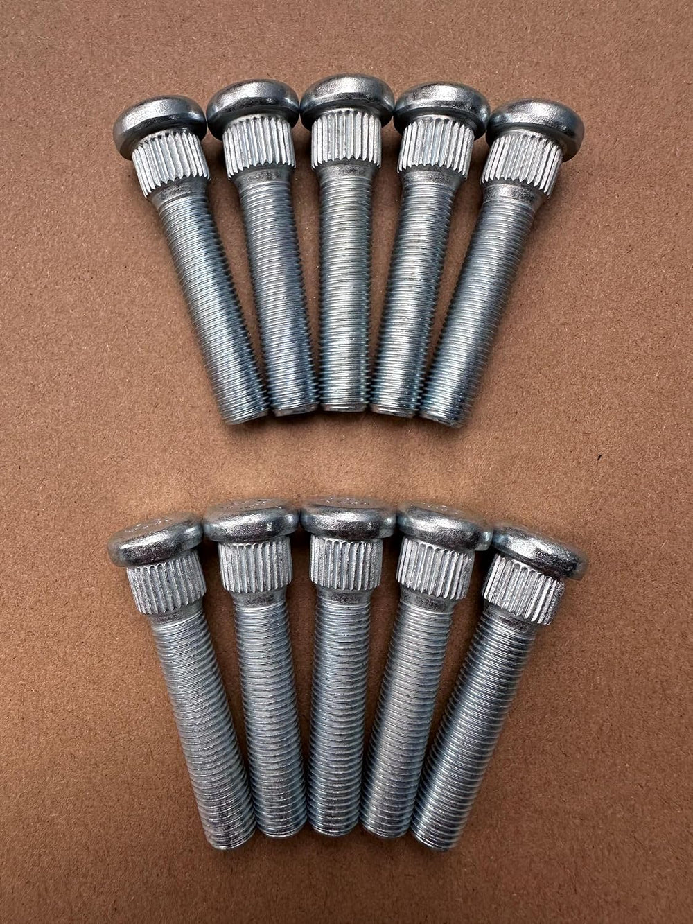 10PCS 1" Extender Longer 7/16-20 Serrated Wheel Studs 0.56 in. Knurl 2.3...