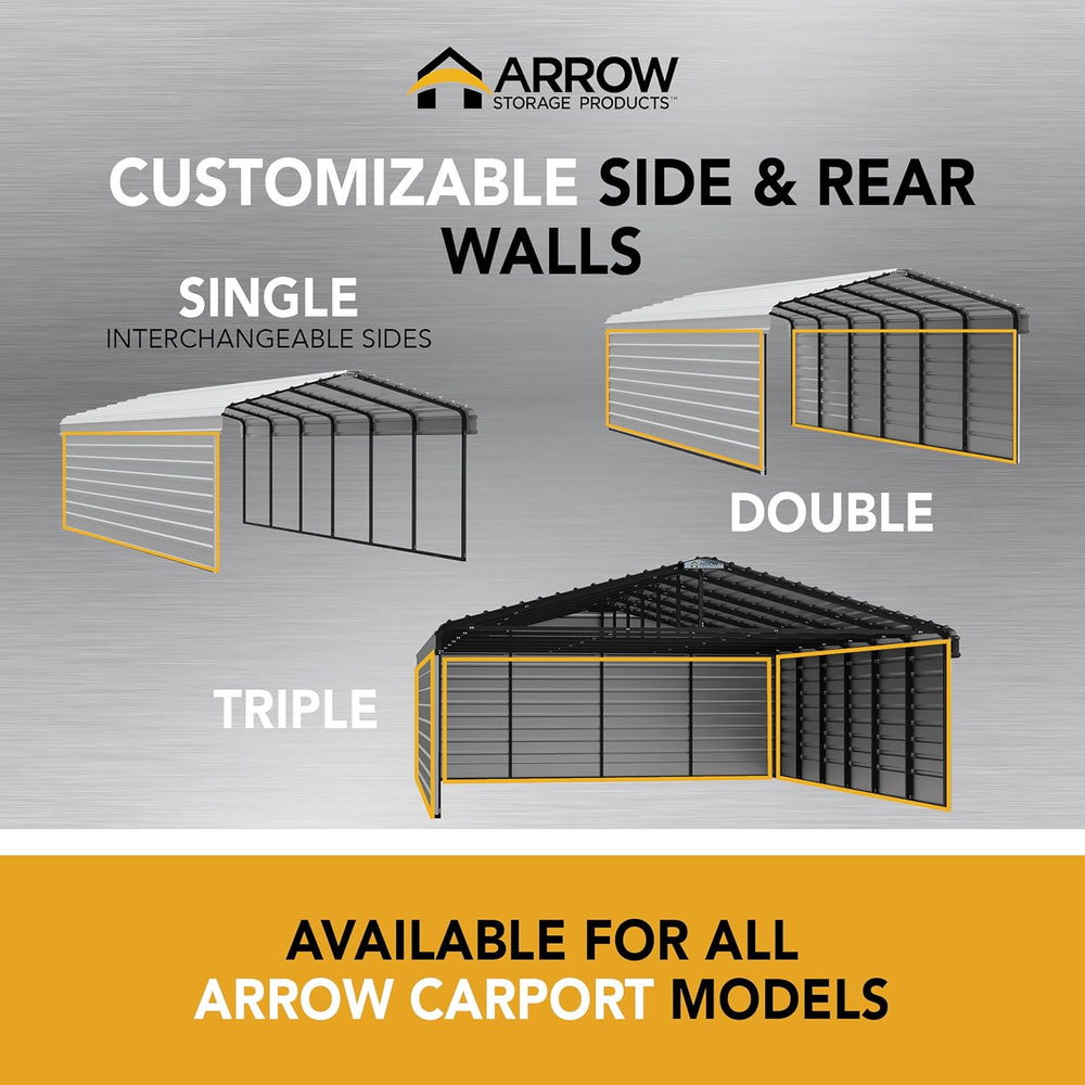 Arrow Carports Galvanized Steel Carport, RV Metal Carport Kit, 14' x 42