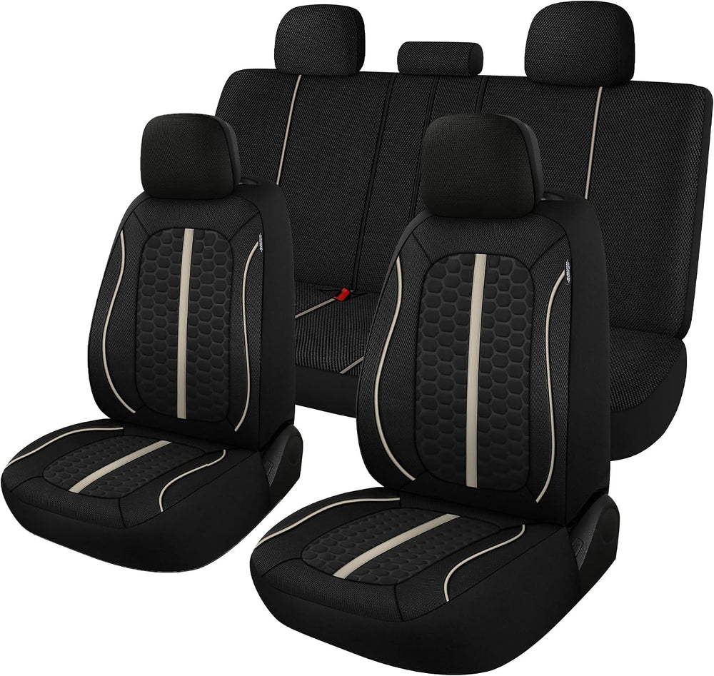 Breathable Premium Car Seat Covers Full Set,3D Air-Mesh Seat Covers for Cars,...