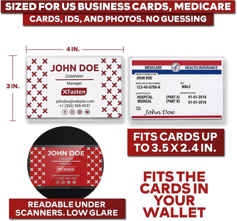 XFasten Self Seal Laminating Pouches Business Card Size 4-Inch x 3-Inch 100-P...