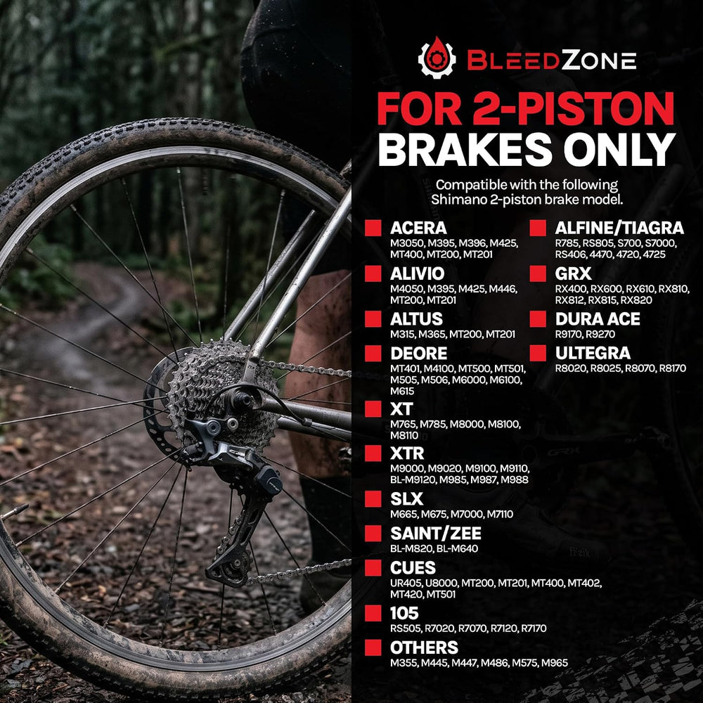 BleedZone Shimano Brake Bleed Kit with 120ml Mineral Oil for Road Bikes