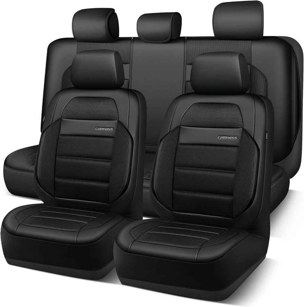 CAR PASS Memory Foam Seat Covers Full Sets, Airy Cool Mesh Thick Car Seat Cov...