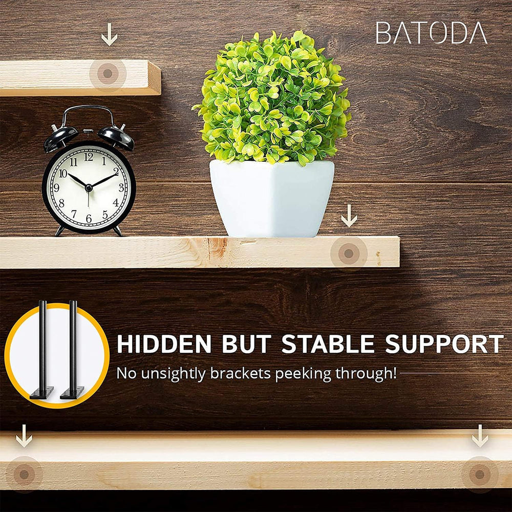 BATODA 6" Floating Shelf Bracket Heavy Duty (16 pcs) โ Solid Steel Blind...