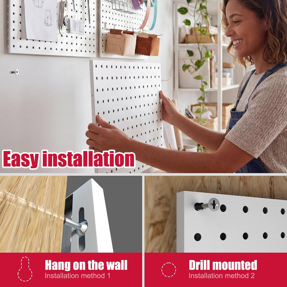 8 Pack Peg Board Organizer, Includes Metal PegBoard and Accessories