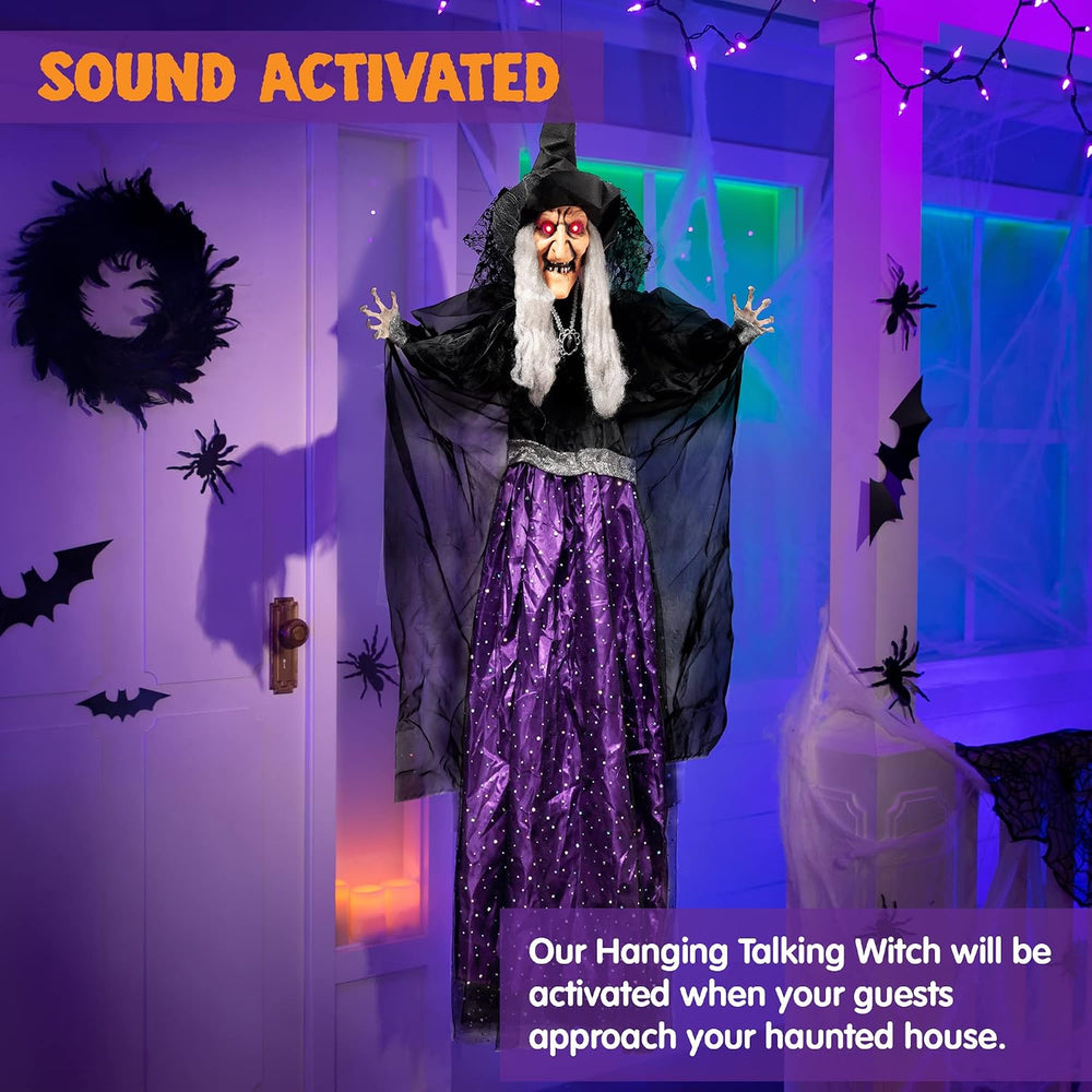JOYIN 47โ Animated Witch Halloween Decorations Outdoor Indoor, Scary Hallowee...