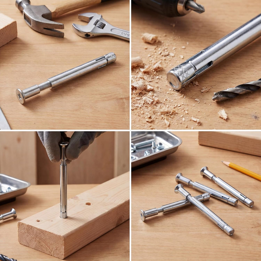 25 Pack 3/8" x 4" Flat Head Sleeve Anchors