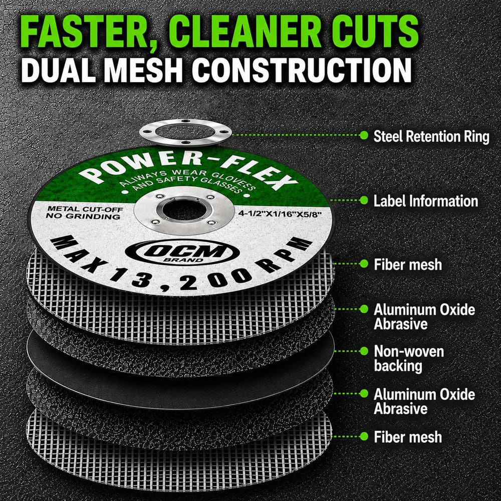 50 Pack - Cut Off Wheels 4 1/2 Inch x 1/16 Inch x 7/8 Inch - for Cutting All ...