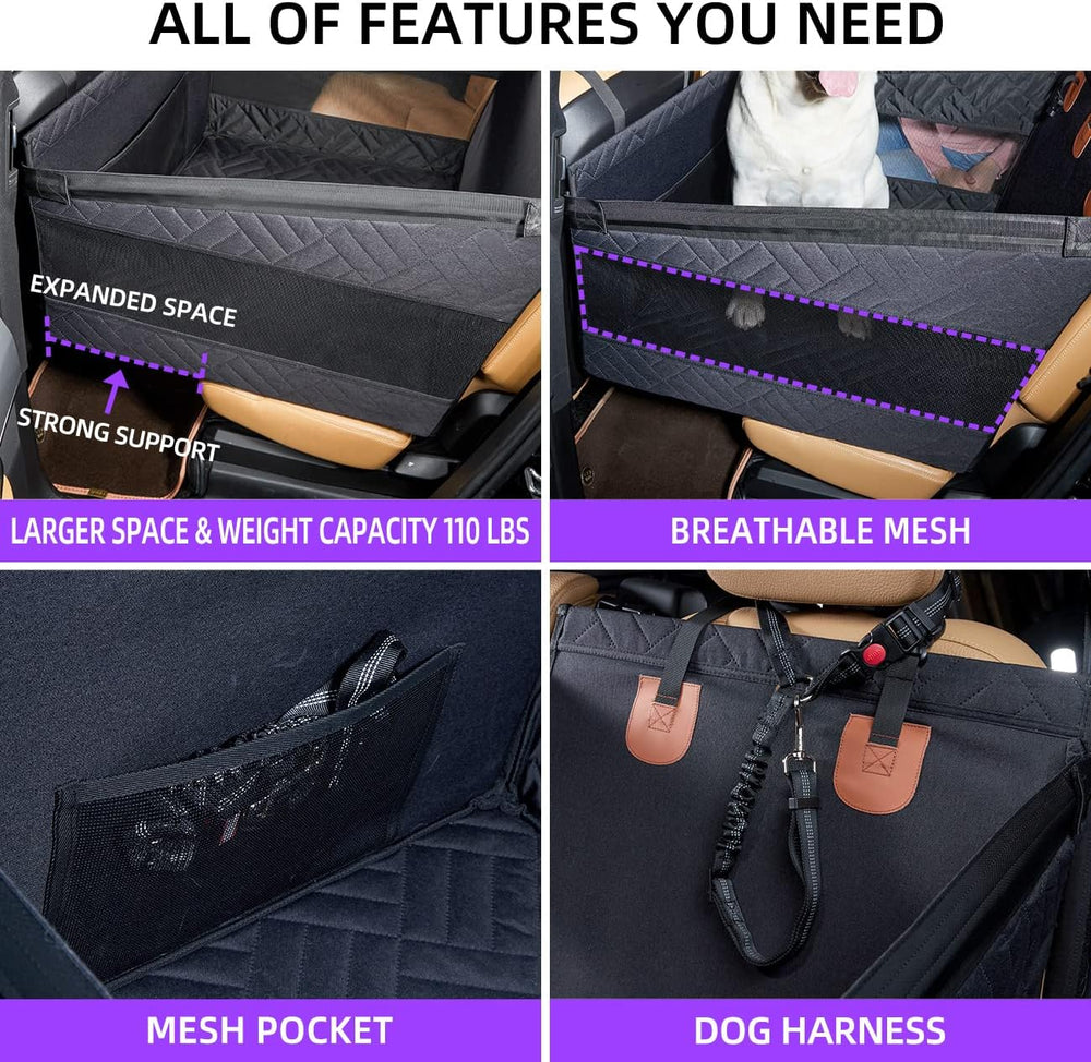 TKYZ Large Dog Car Seat,Back Seat Extender for Dogs,Hard Bottom Seat Cover