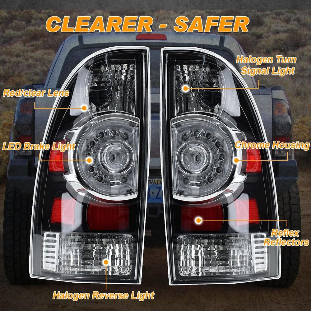 Tail Light Assembly Compatible With 2005-2015 Tacoma Pickup Driver and Passen...